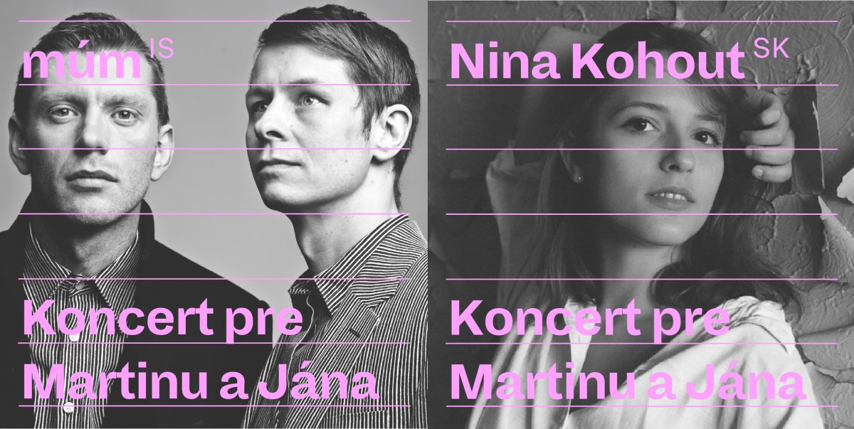 Na Koncerte pre Martinu a Jána zahrajú múm z Islandu a Nina Kohout
